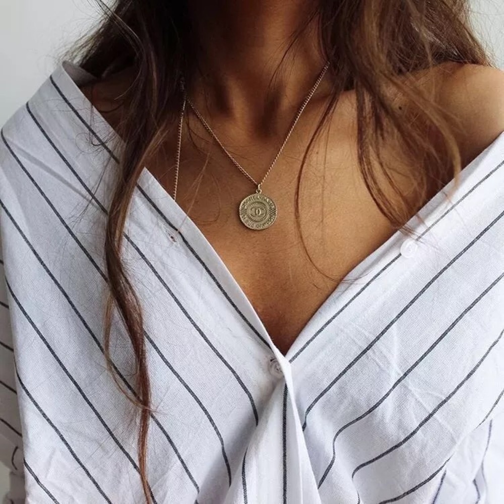 Stripped off the Shoulder Button Up - Picture 5 of 7